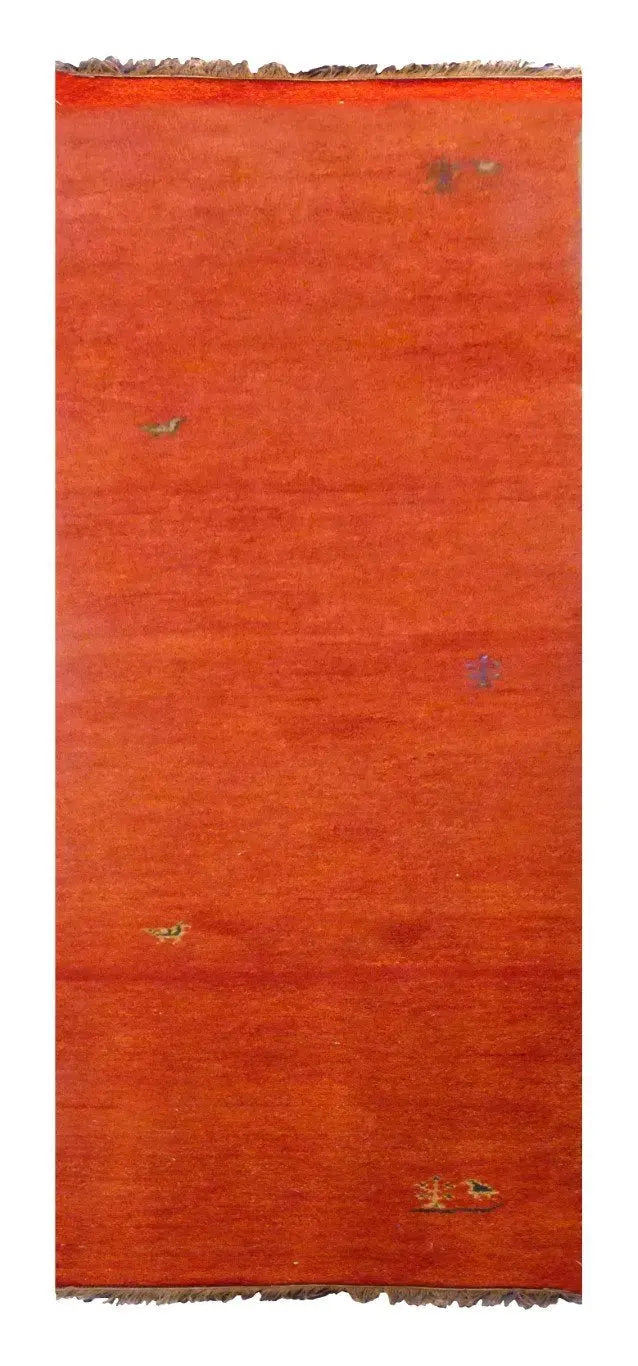 One Of The Kind Indian Hand-Knotted Gabbeh Rug 8'9" X 2'5"